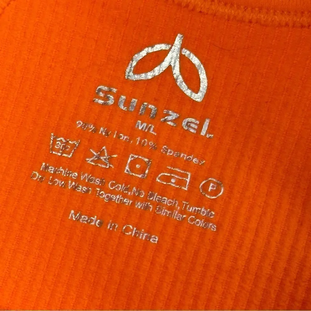 Sunzel Orange Knit crop top M/L NWOT